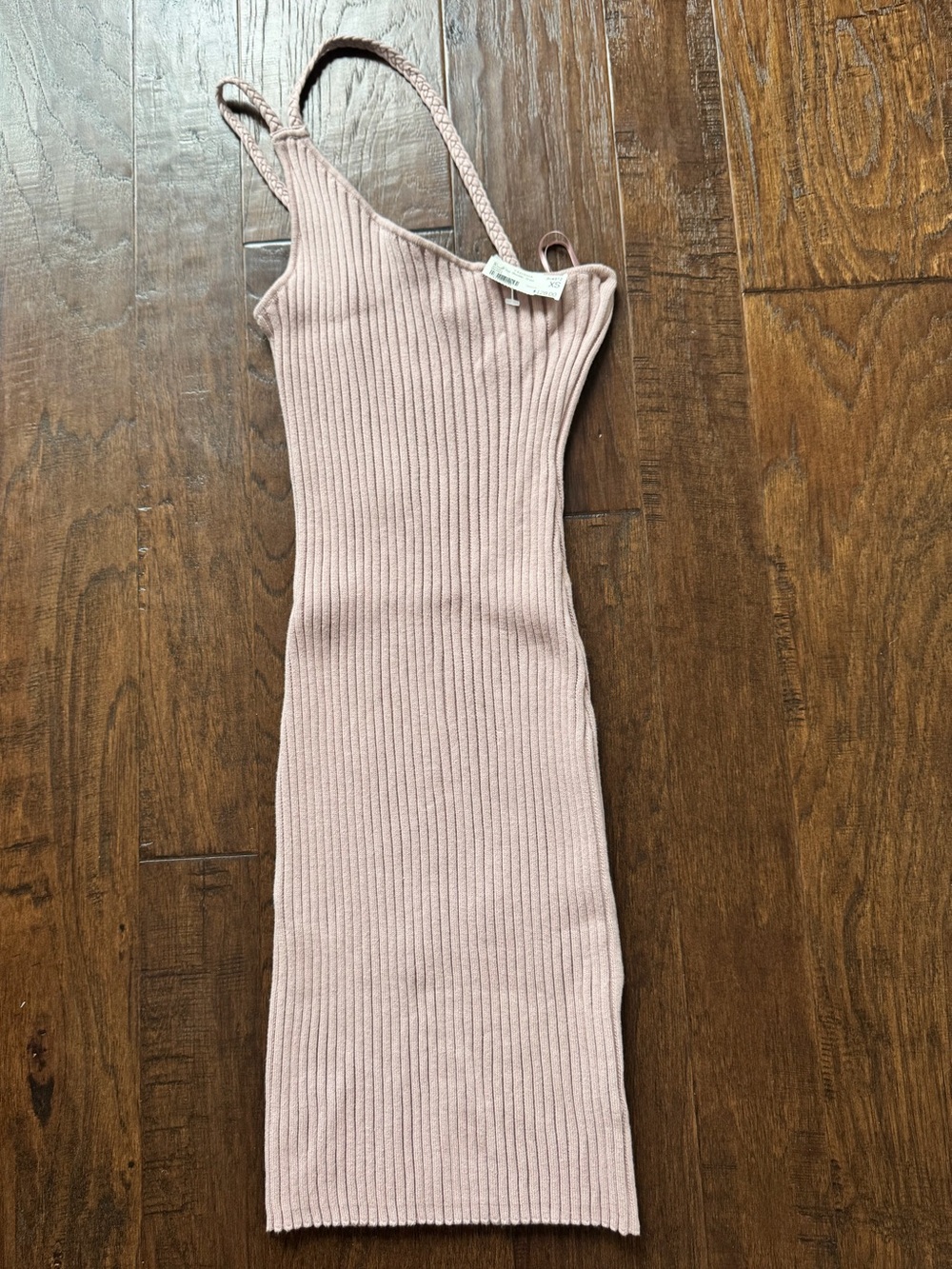 525 America Ribbed One-Shoulder Midi Dress - Dusty Rose